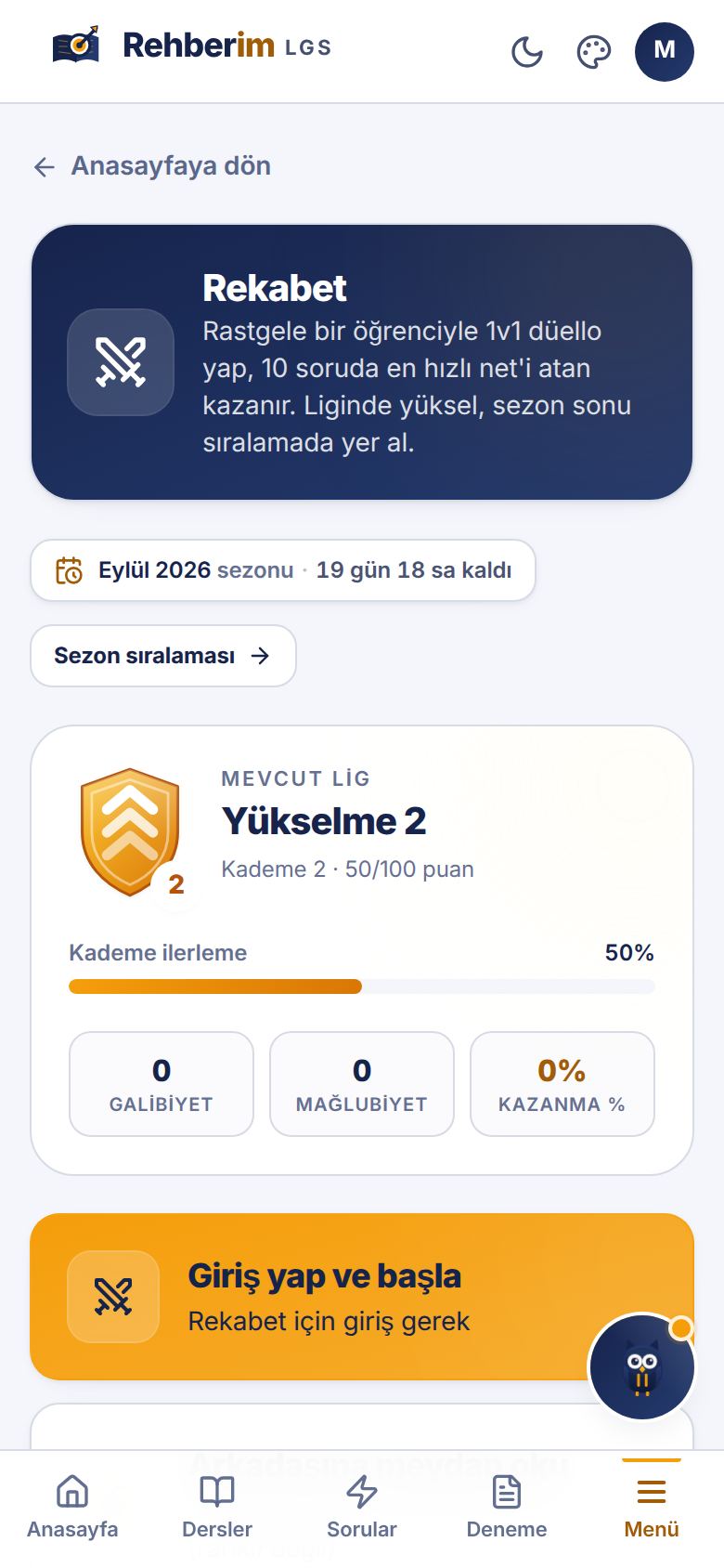 1v1 düello ekranı